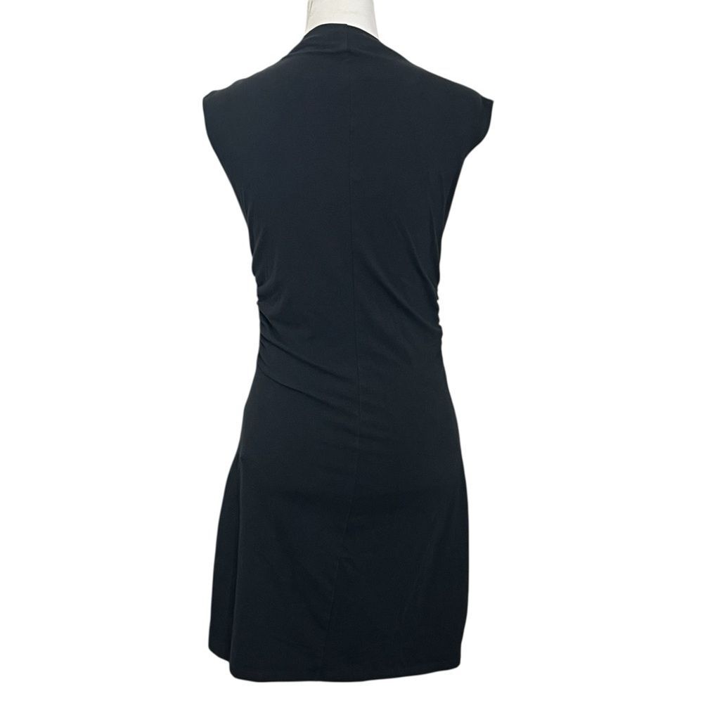 Reformation Alden Mini Dress Size Medium Black Ruched Organic Cotton Sleeveless - Picture 5 of 10